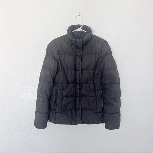 J. Crew Womens Black Puffer Jacket Classic Down Feather Short Collar Coat S - Picture 2 of 9